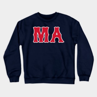 Boston 'MA' Baseball Fan T-Shirt: Show Your Massachusetts Pride with a Bold Beantown Baseball Design! Crewneck Sweatshirt